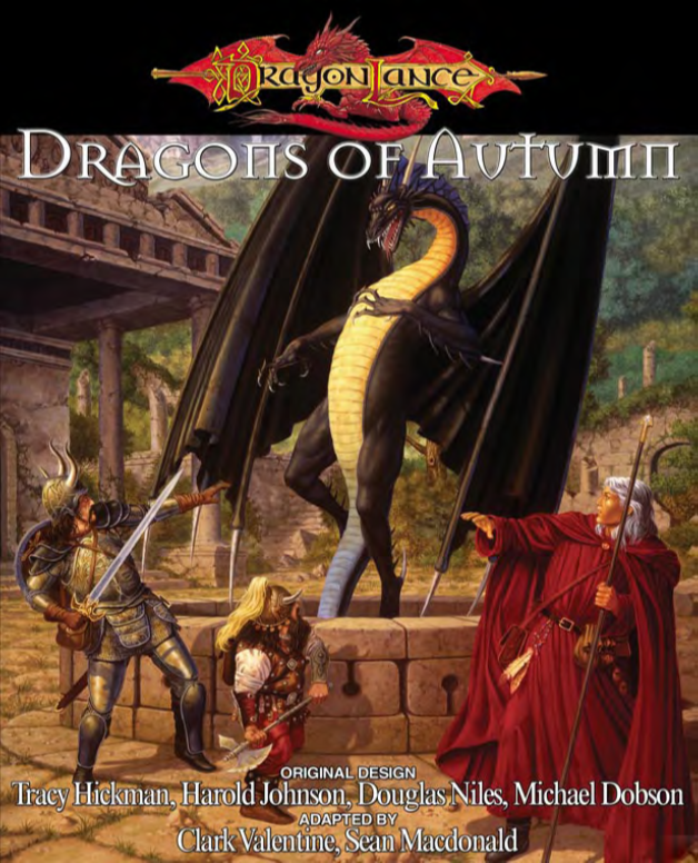 Dragons of Despair
"Bring the chairs. That’s a good girl. And I want one, right here,” the old man gestured at a spot in front of the firepit. “For me.” “Are you giving a party, Old One?” Tika asked as she carried over the most comfortable, well-worn chair in the Inn. “A party?” The thought seemed to strike the old man as funny. He chuckled. “Yes, girl. It will be a party such as the world of Krynn has not seen since before the Cataclysm! Be ready, Tika Waylan. Be ready!” He patted her shoulder, tousled her hair, then turned and lowered himself, bones creaking, into the chair. Tika went to pour the ale. It wasn’t until she had brought the old man his drink and gone back to her sweeping that she stopped, wondering how he knew her name.